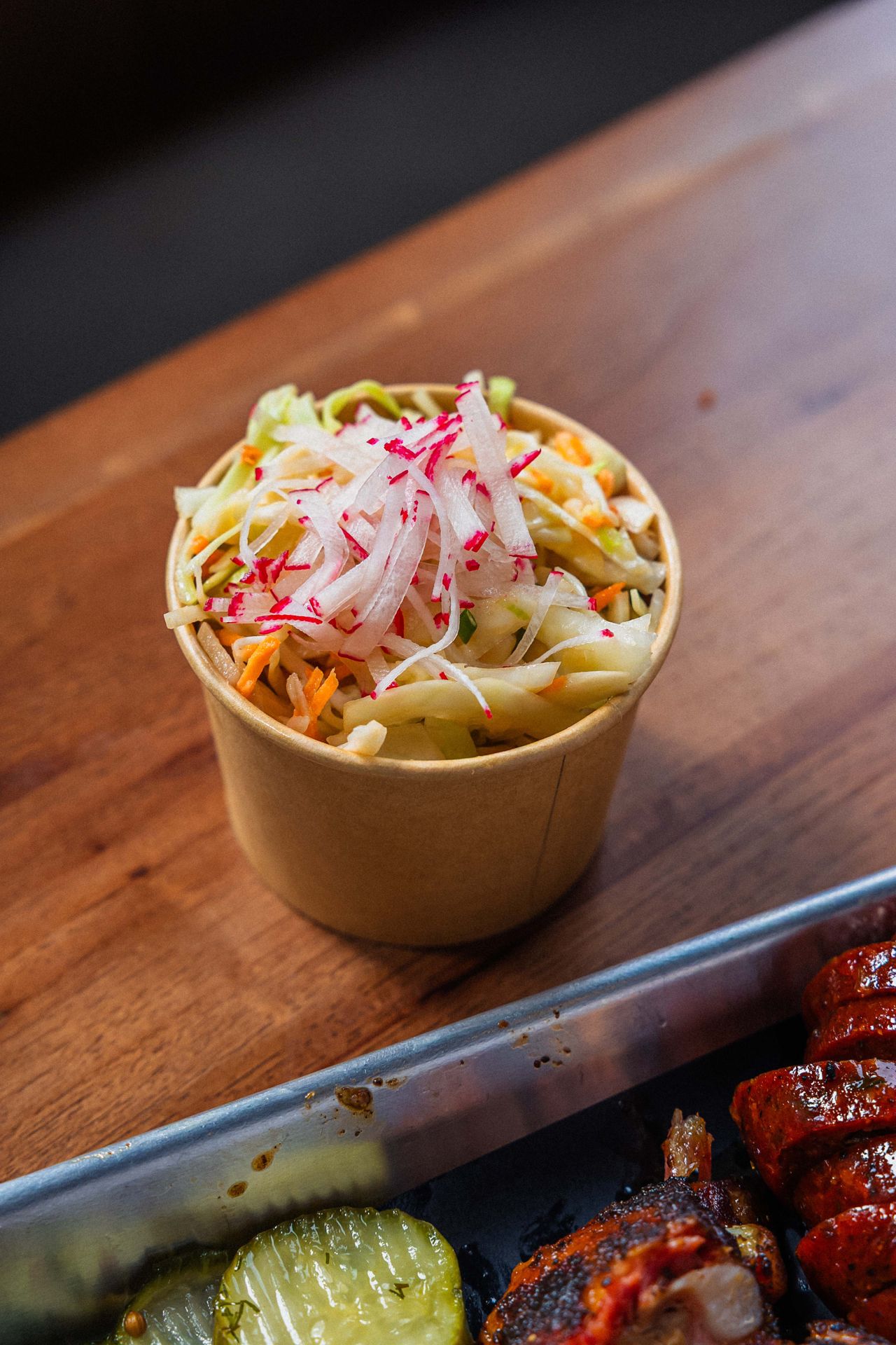 A cup of coleslaw