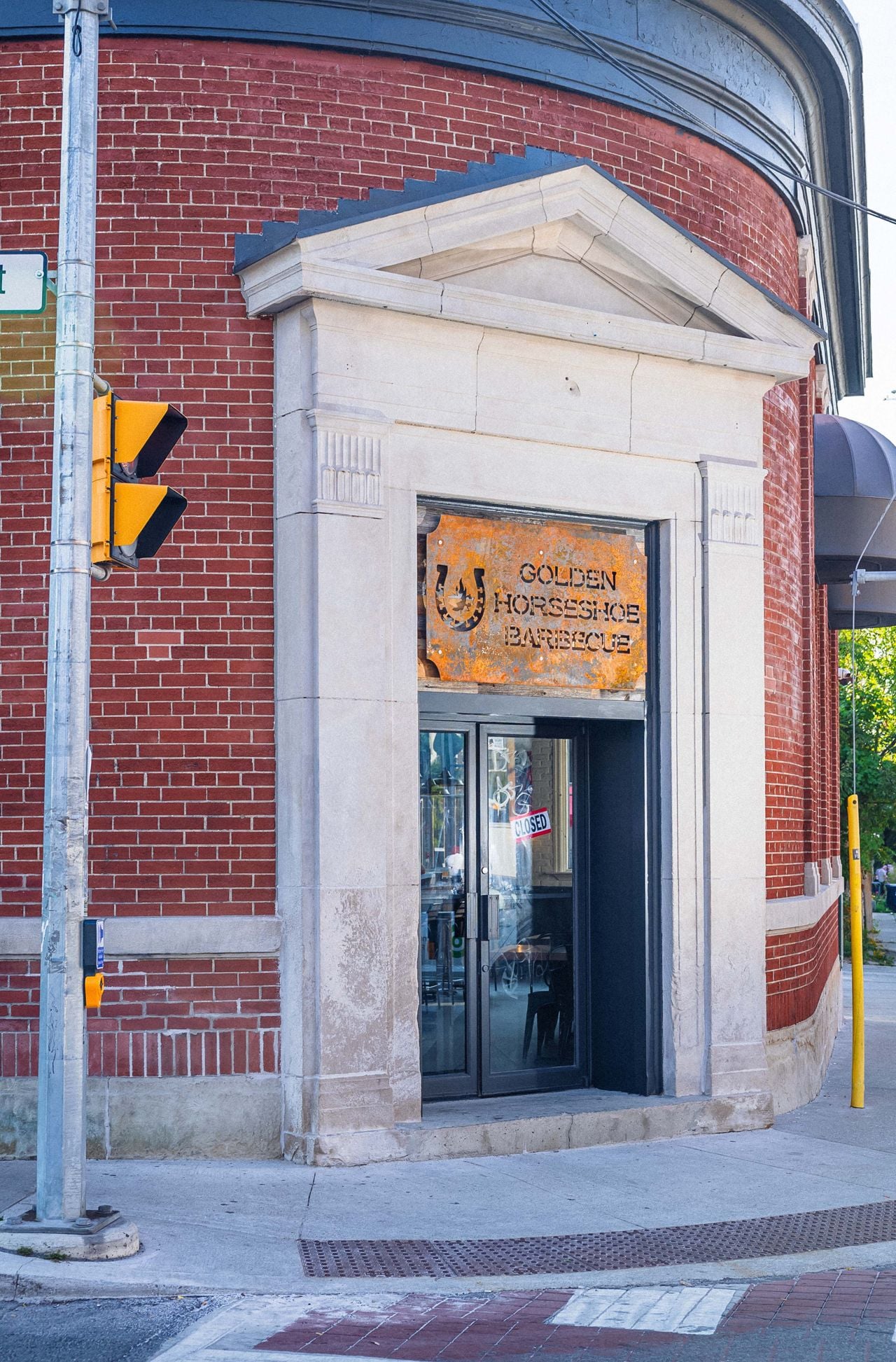 The exterior of Golden Horseshoe Barbecue in Toronto's Seaton Village