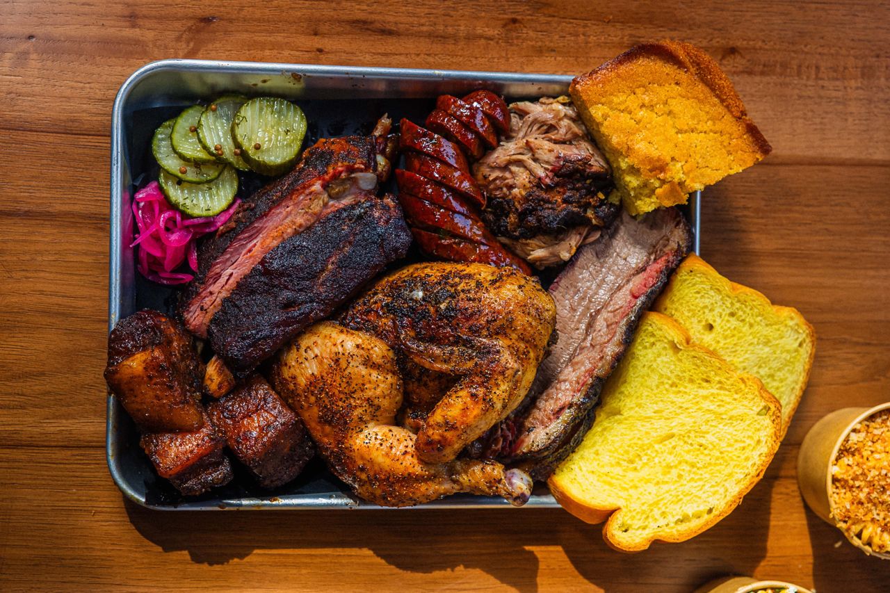 A platter of barbecue