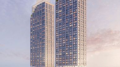 Two huge towers near the Eglinton Crosstown may soon replace a block of suburban houses