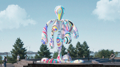 A giant technicolour sculpture inspired by a Greek god is coming to the Port Lands