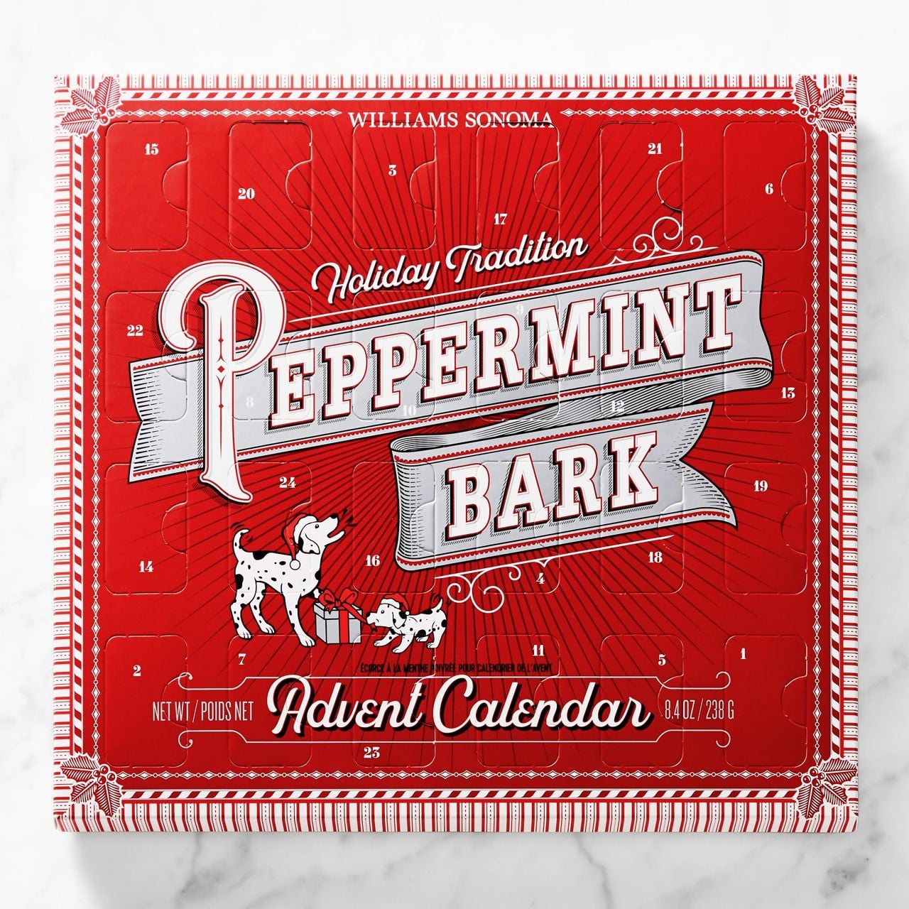 The Peppermint Bark advent calendar from Williams Sonoma