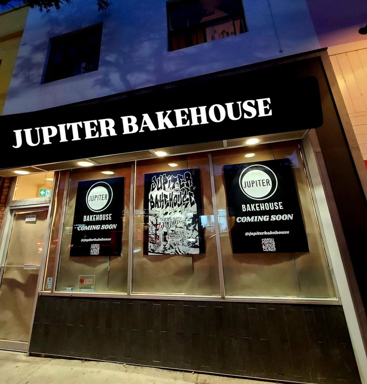 The exterior of Jupiter Bakehouse in Toronto