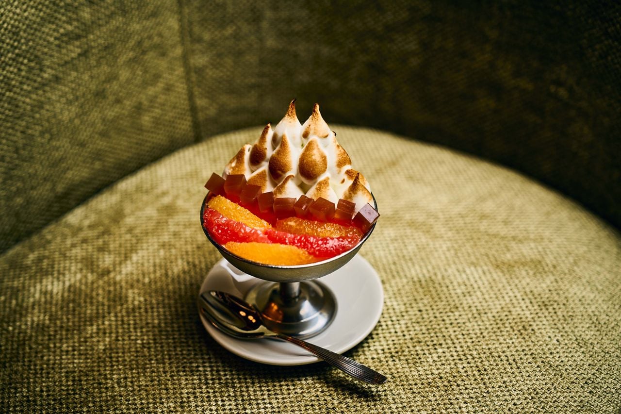 The parfait at Eloise, topped with torched lime meringue