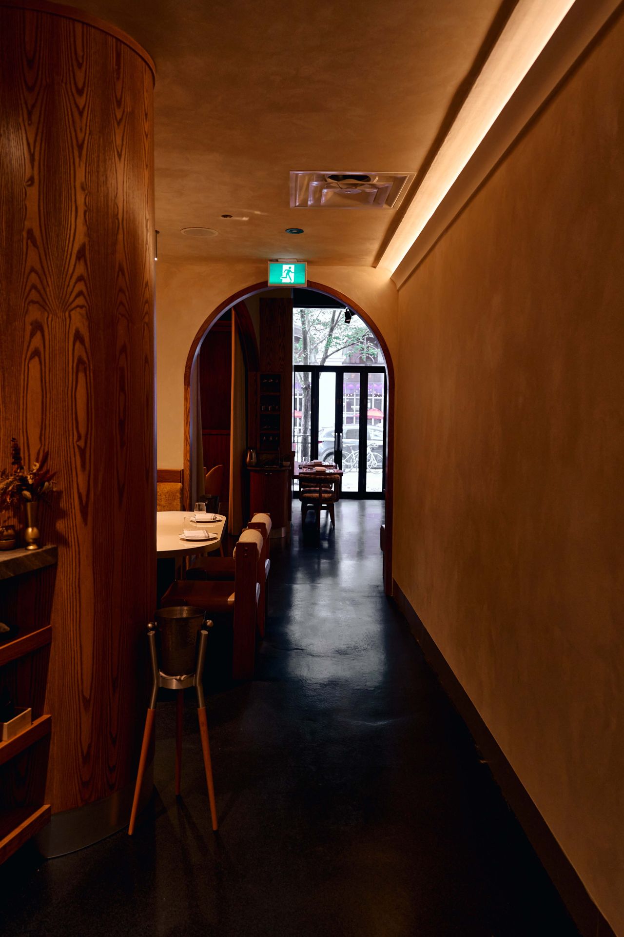The hallway leading from Eloise into Bar Cart