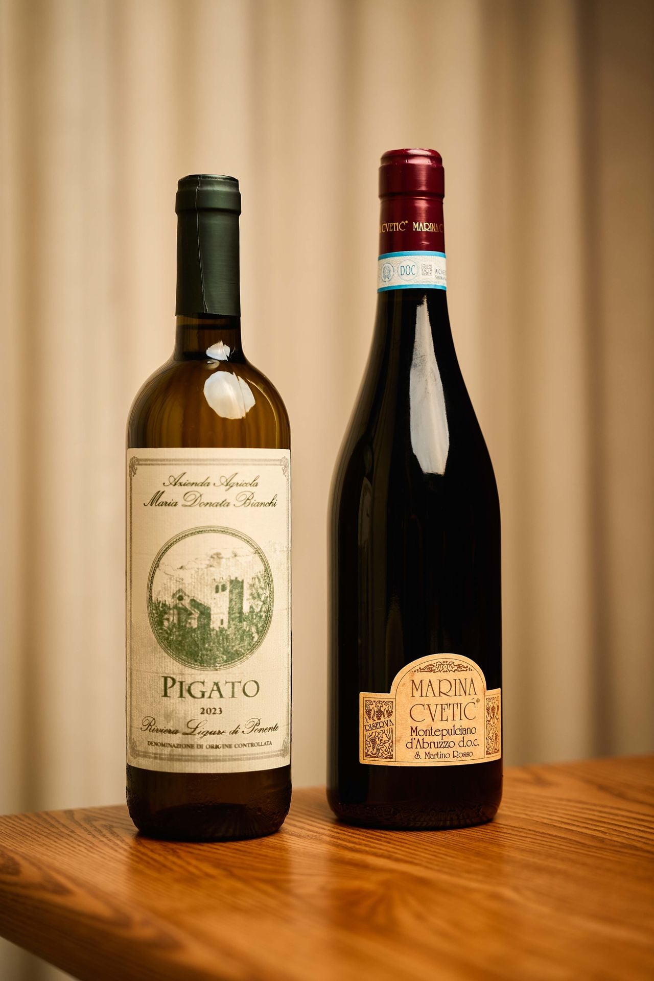 Two of the wine bottles from the current collection at Eloise