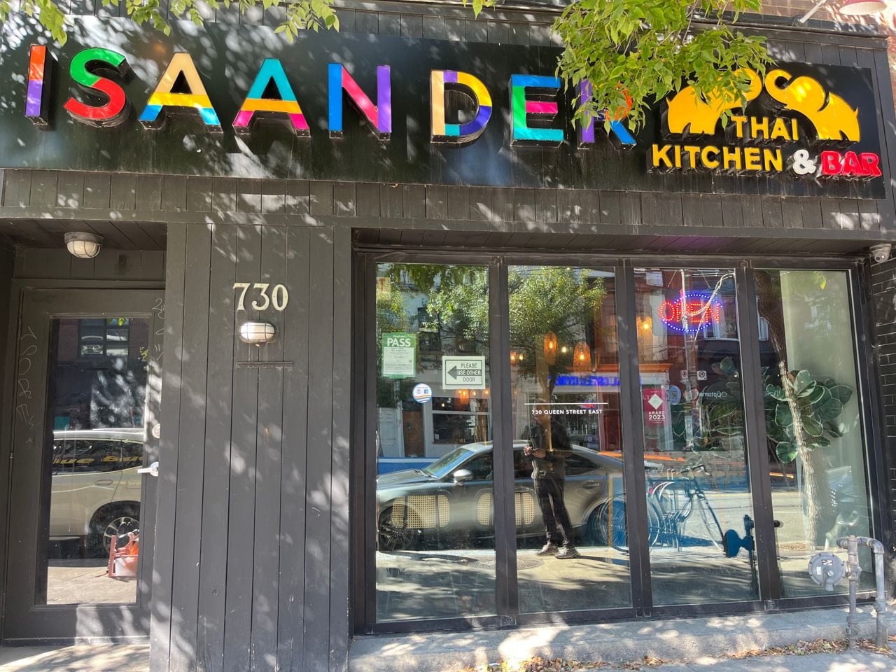 The exterior of Isaan Der Thai Kitchen and Bar in Toronto