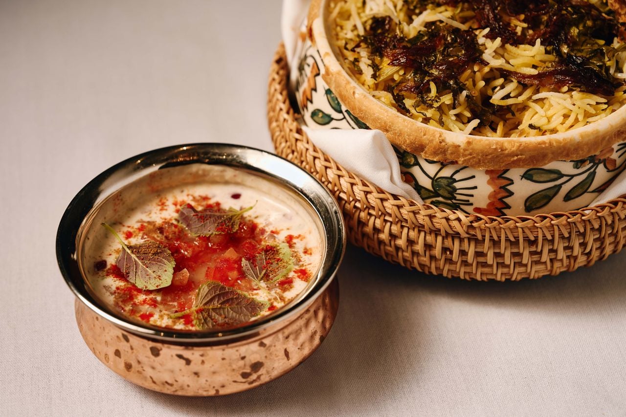 Chicken biryani with raita