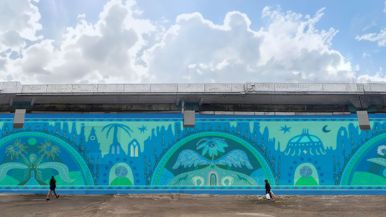 An enormous mural below the Gardiner will soon connect the Bentway to Liberty Village