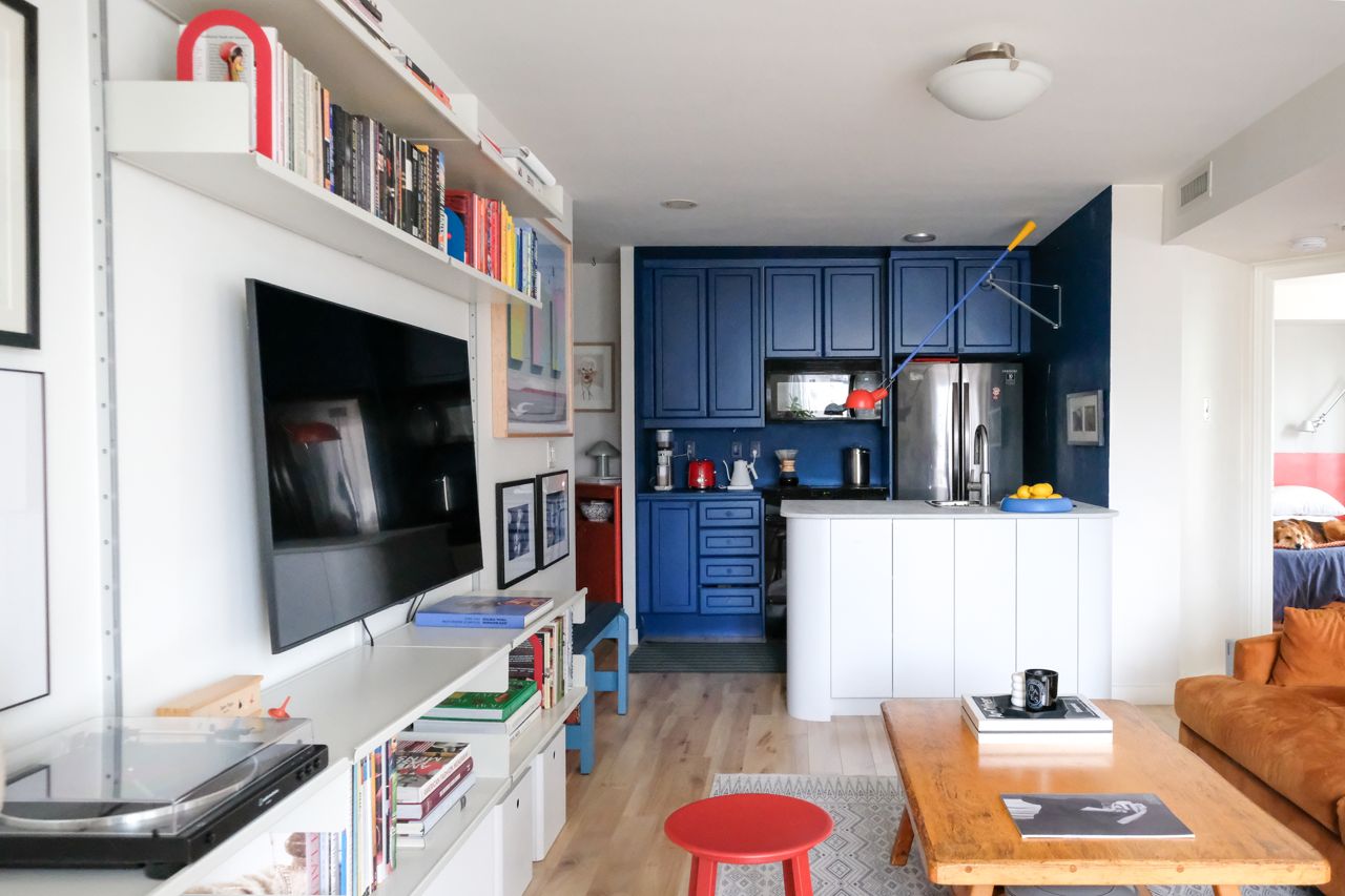 Dark blue kitchen