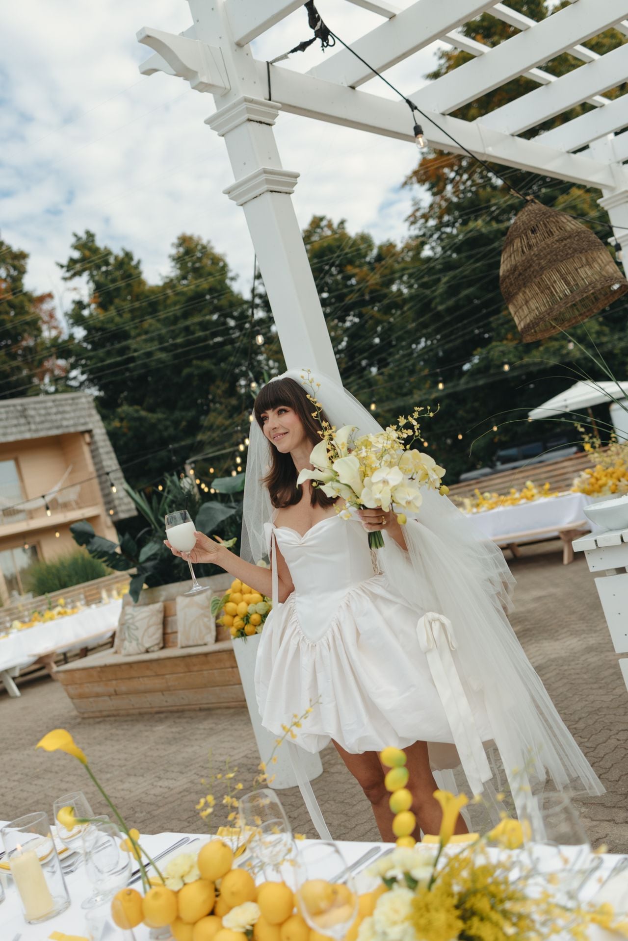 Bride with yellow flowers