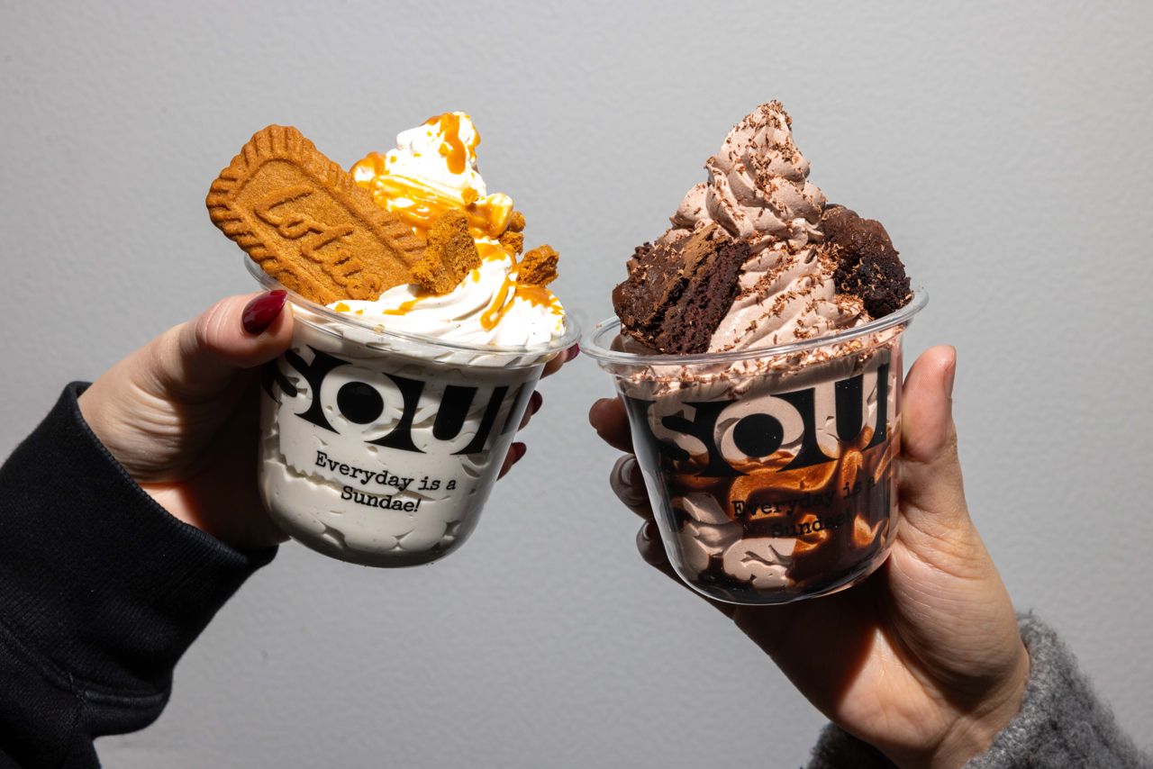 Biscoff and brownie sundaes from Soul Burger Bar