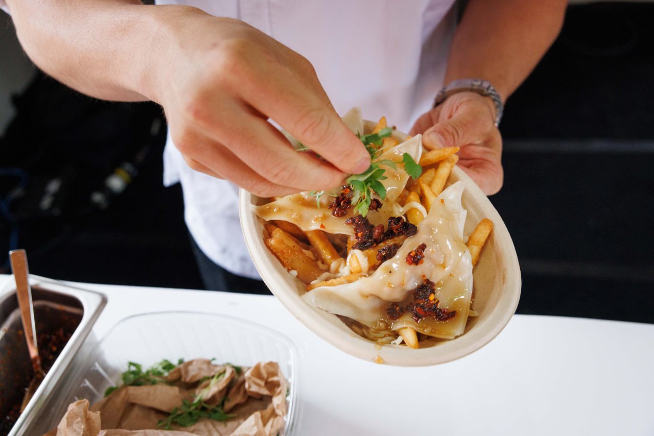 Chef Eric Wong's mala wonton poutine