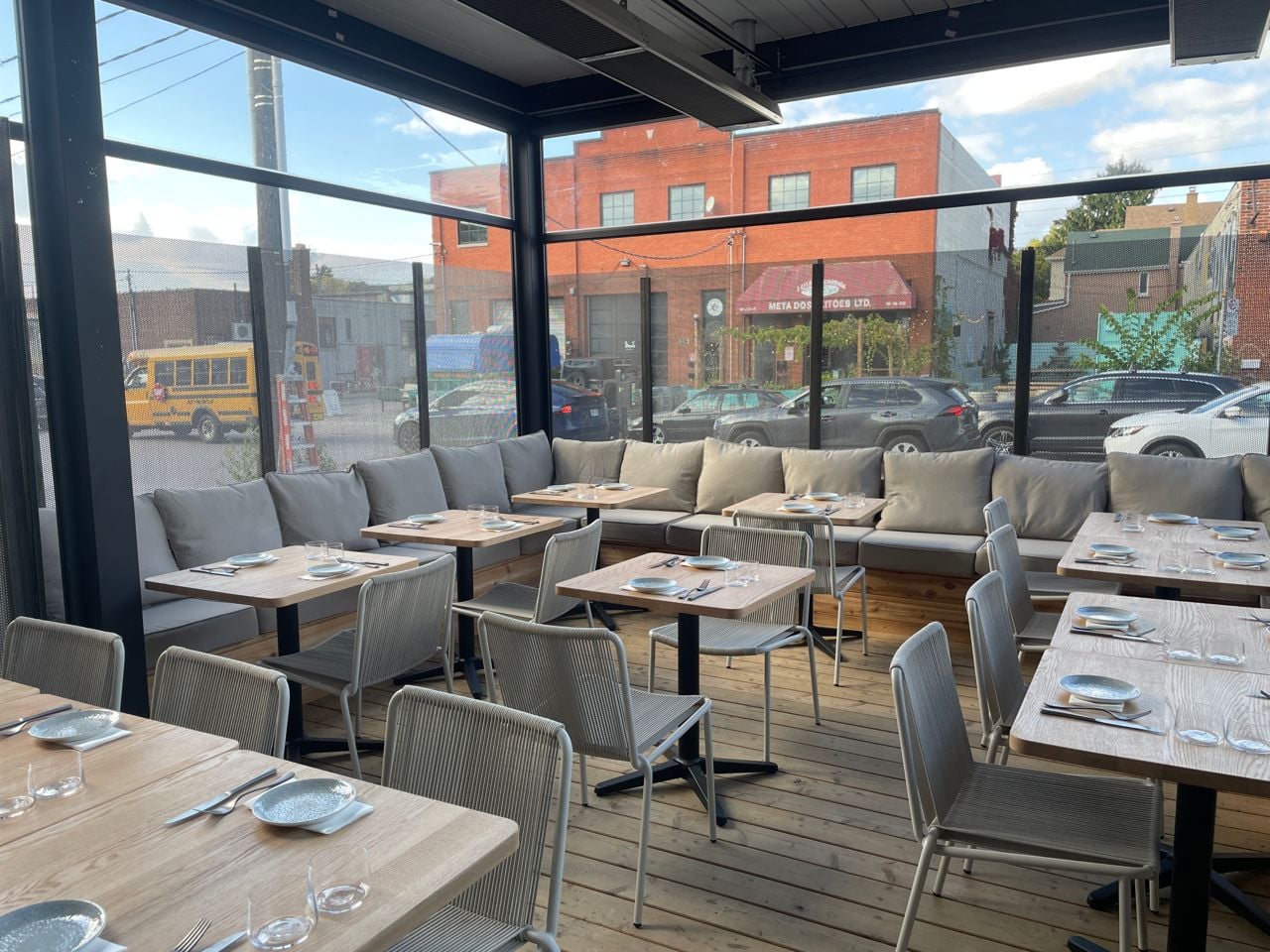 The all-season patio at Sana, a spa in Toronto