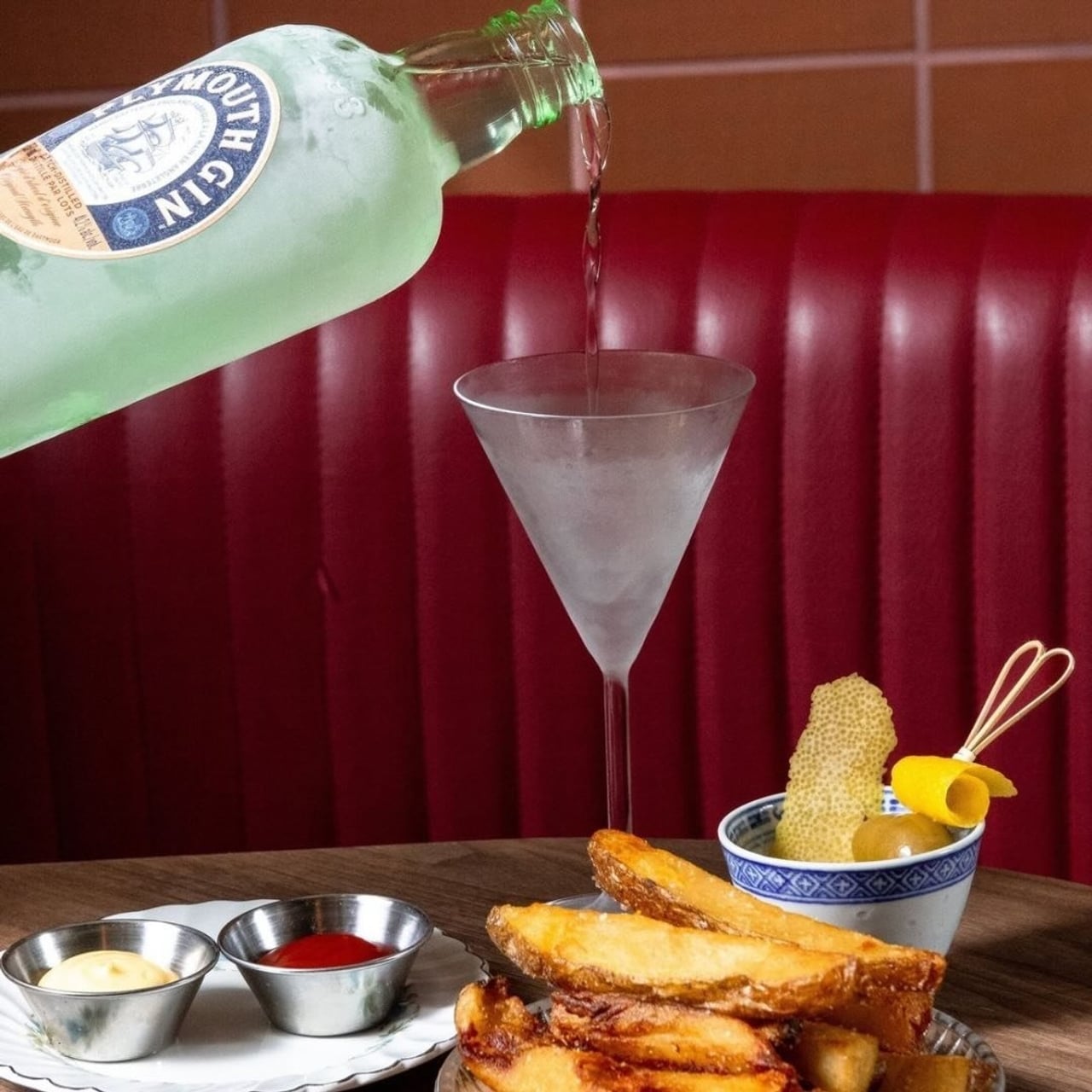 A freezer martini and fries at Short Turn