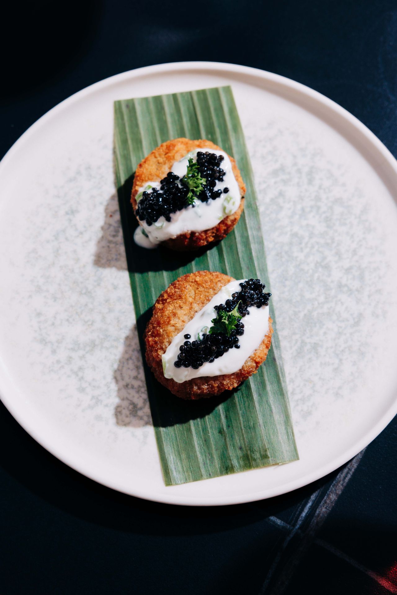 The chicken and caviar dish at Oro