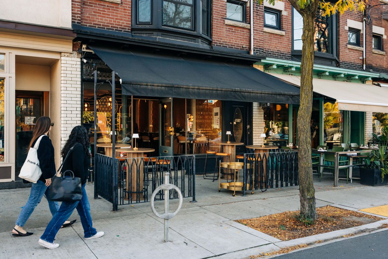 The exterior of ORO, an Indian restaurant in Toronto's Little Italy
