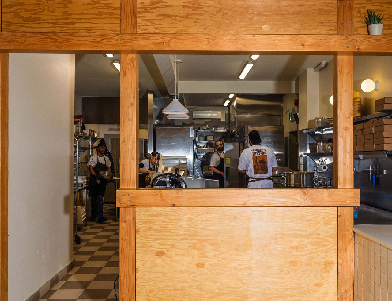 The kitchen at Spaghetti Western in Toronto