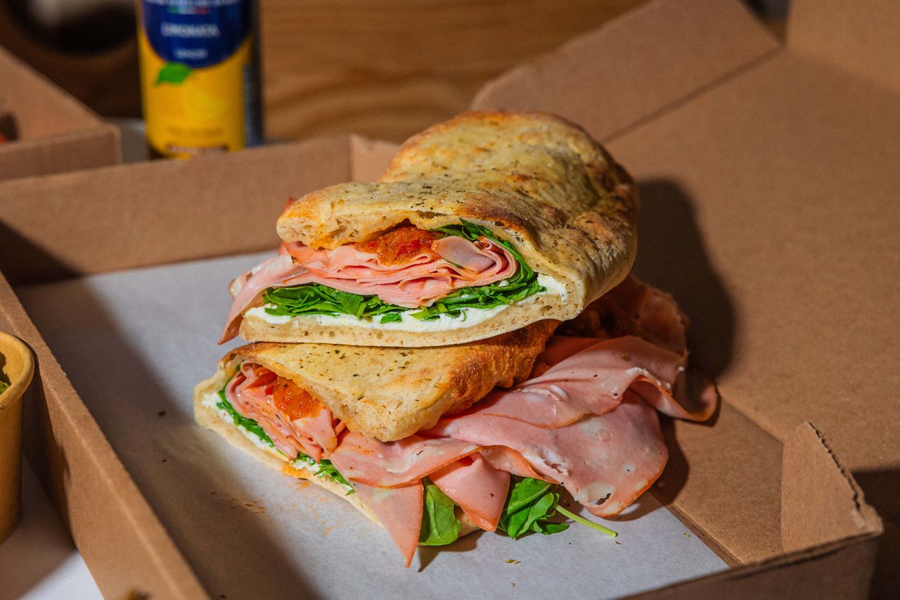A mortadella sandwich