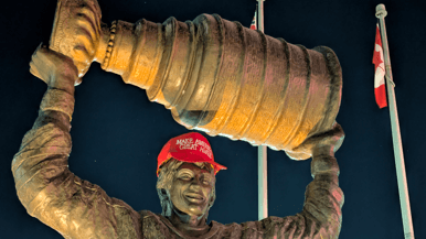 The Gretzky statues in Brantford got a mysterious MAGA makeover
