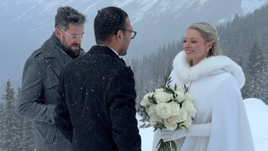 Real Weddings: Inside a Toronto couple's picturesque secret elopement on a snowy mountainside