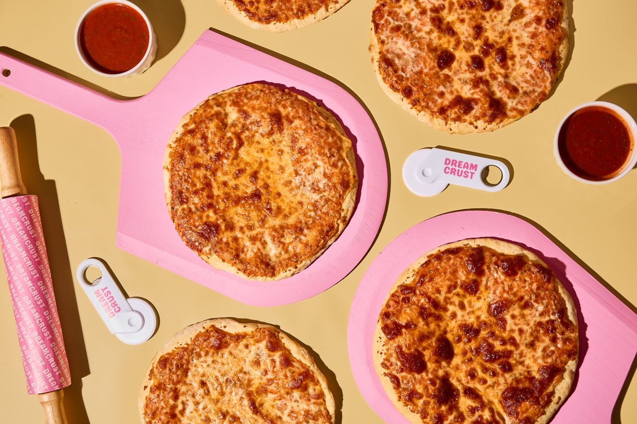 A spread of Dreamcrust pizzas