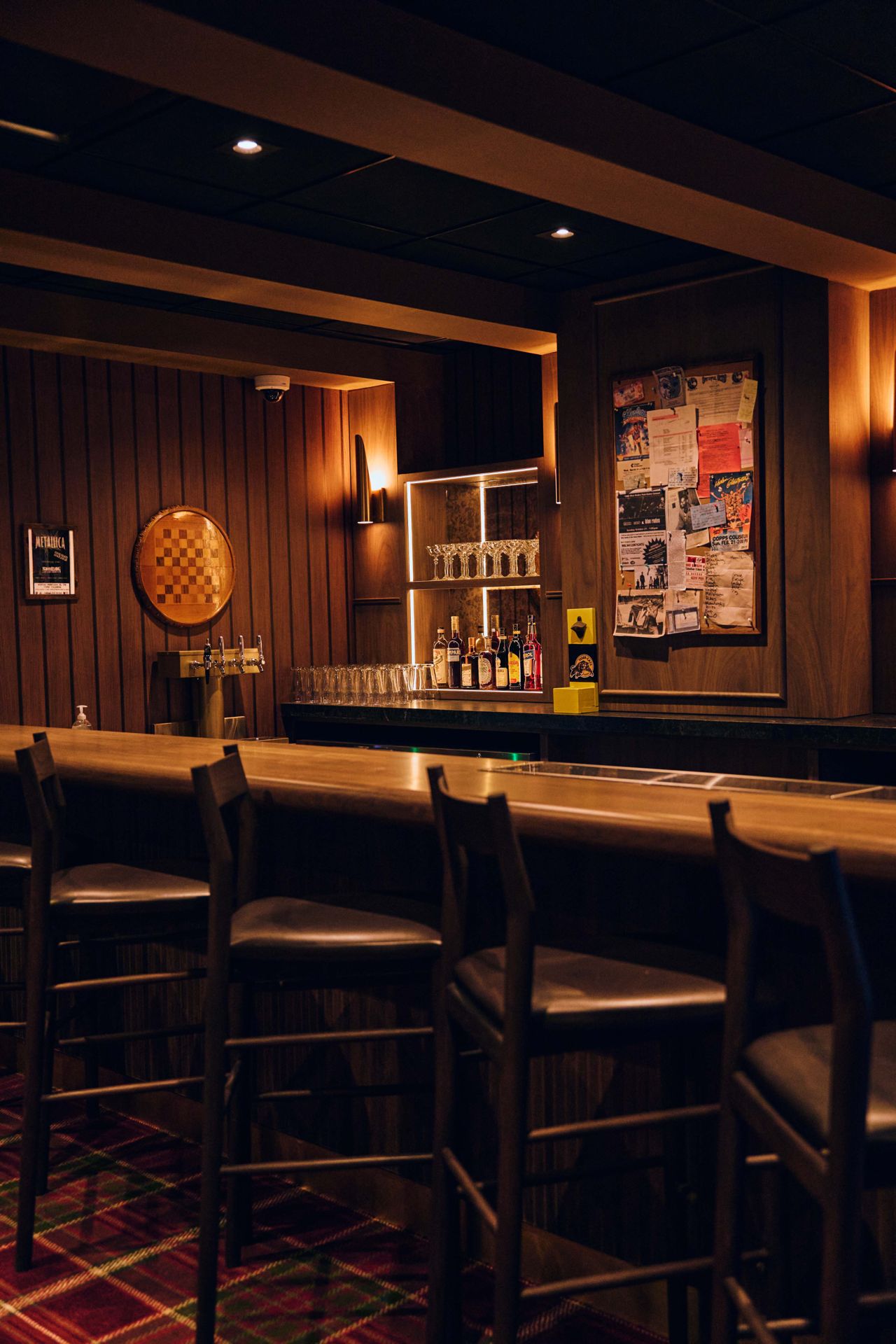 The bar in the private billiards room at the Iron Cow Public House