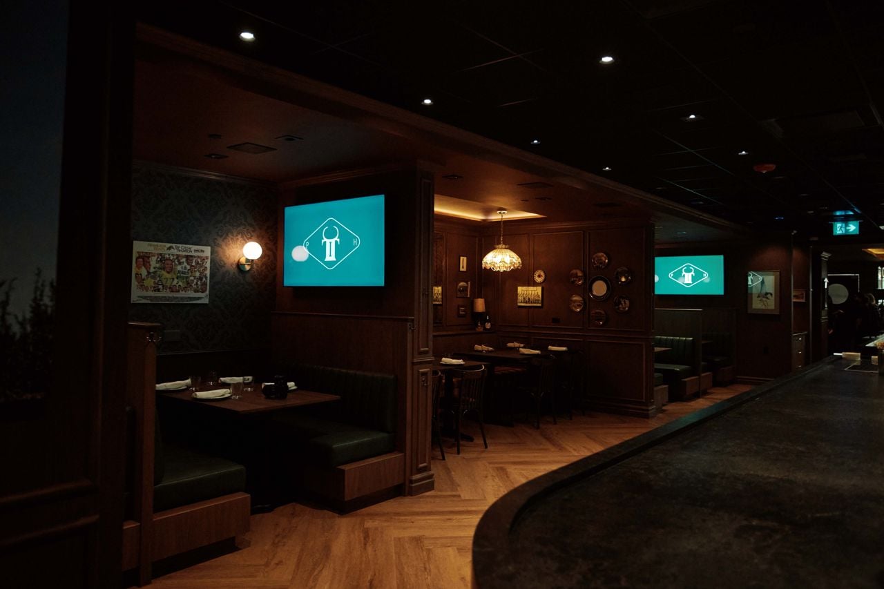 Inside the dining room of the Iron Cow Public House