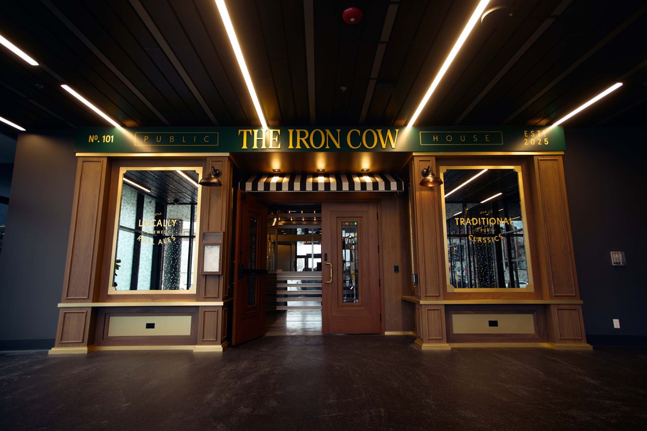 The entrance to the Iron Cow Public House, inside Hamilton's TD Coliseum