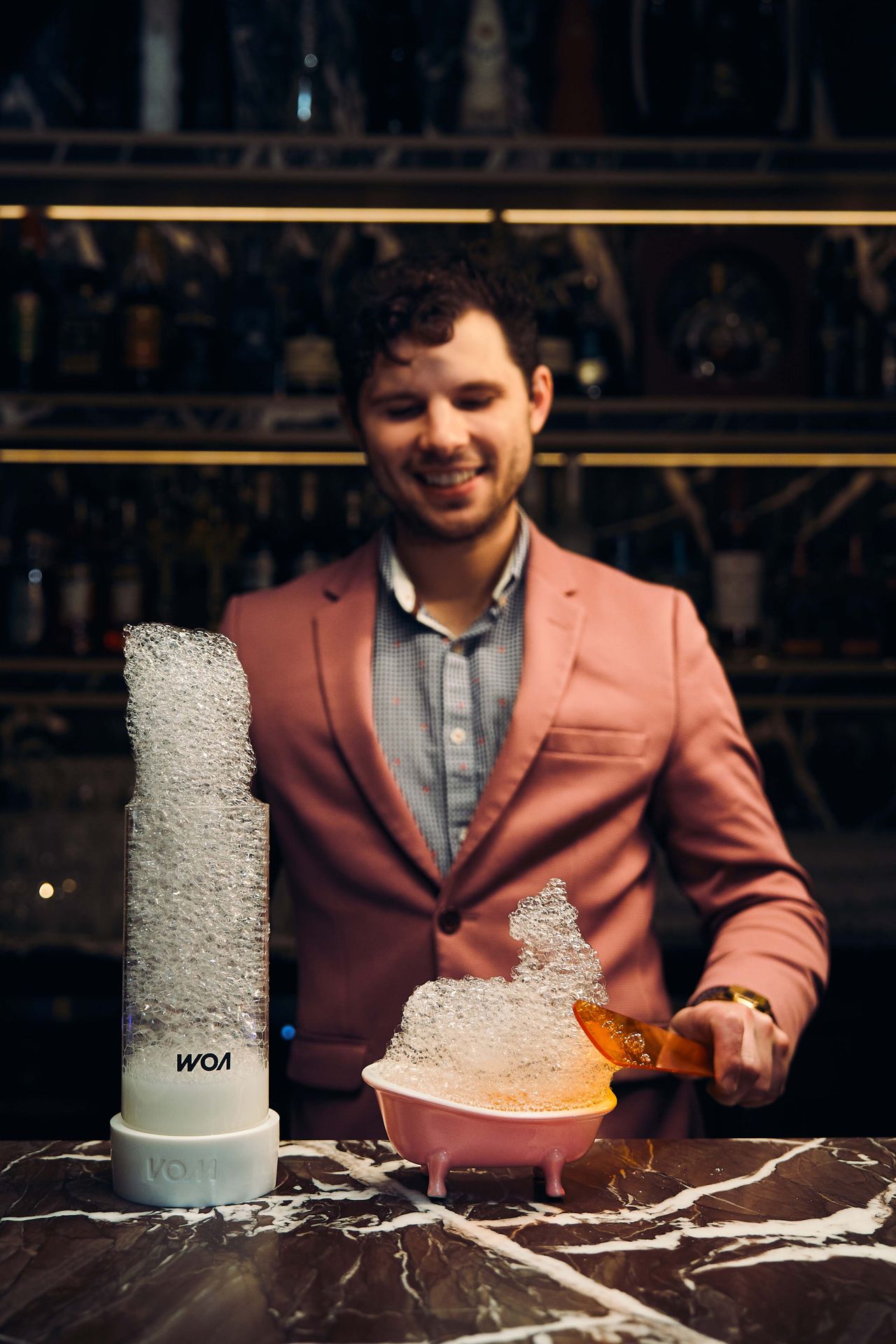 The super-fun Birthday Suit blends house-made field strawberry cordial with milk-clarified, pandan-infused vodka and LaCroix-based bubbles