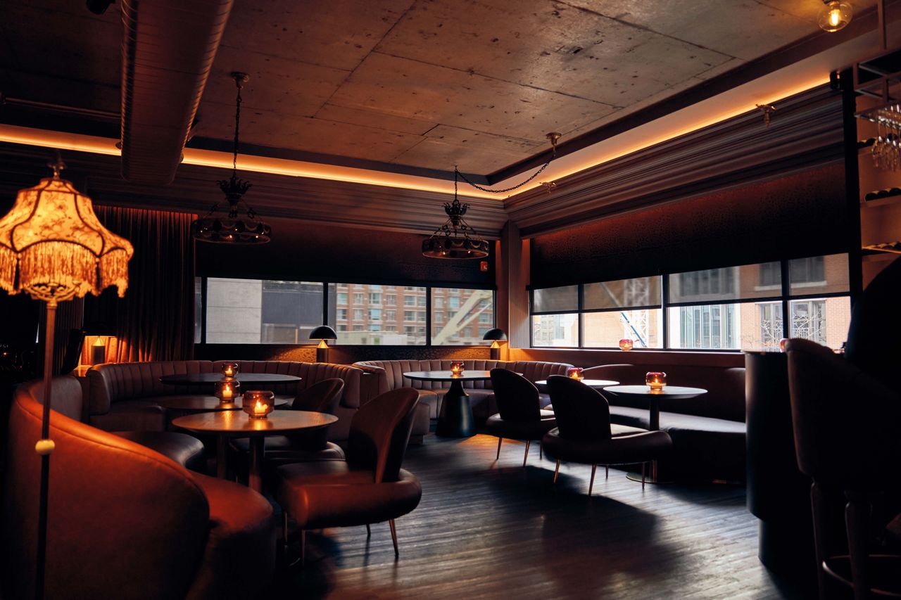 Inside the Powder Room, a cocktail bar in Toronto's Yorkville neighbourhood