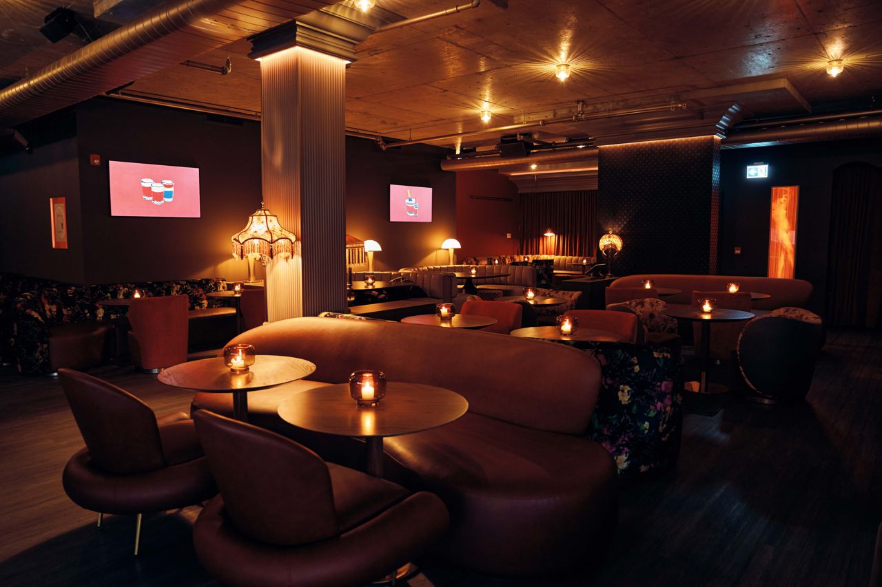 The dining room of the Powder Room, a cocktail lounge in Yorkville