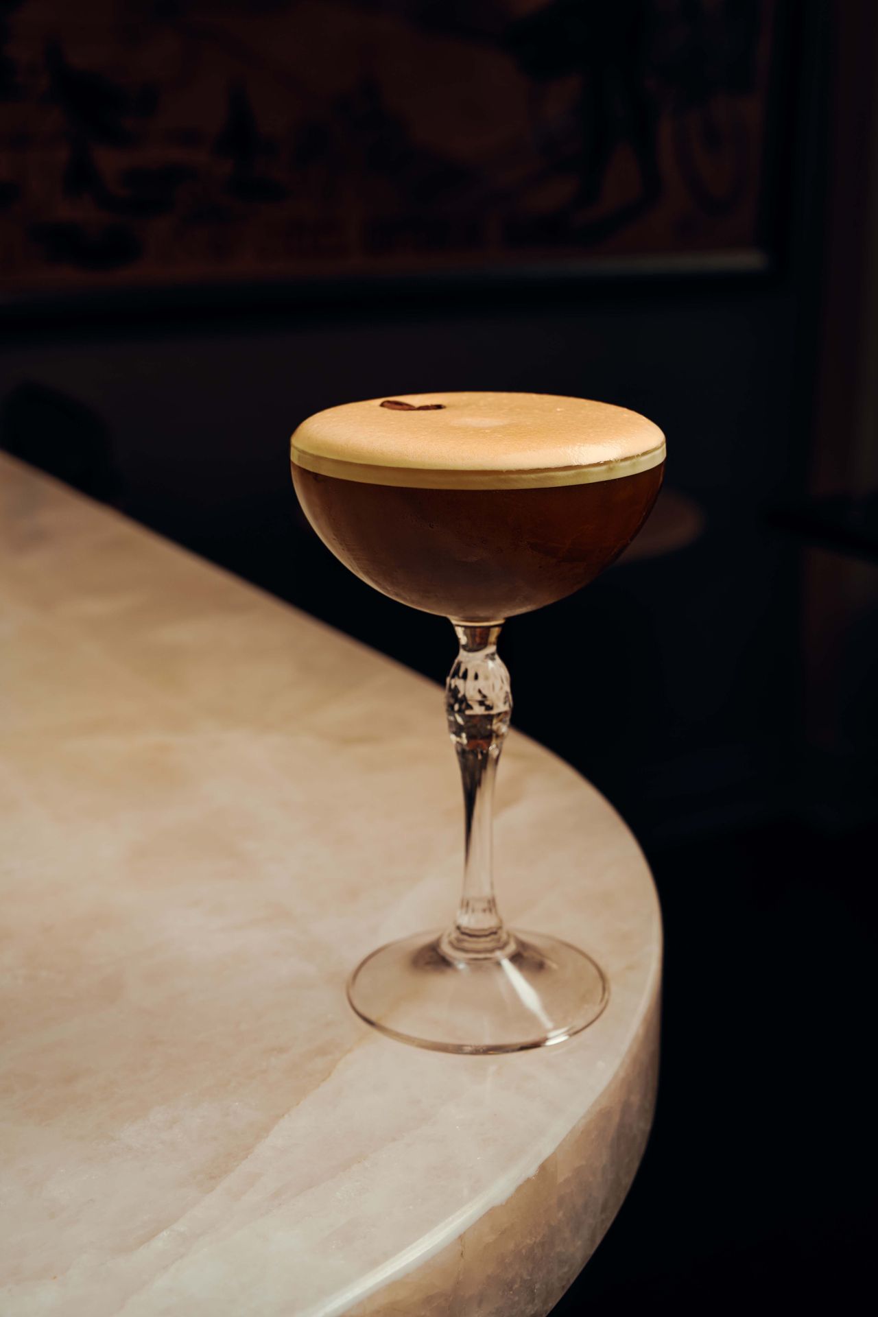 The Peanut Butter Espresso Martini is a layered cocktail that features Rufino espresso, peanut butter whisky, peppery reposado tequila, fresh salt and Kahlúa