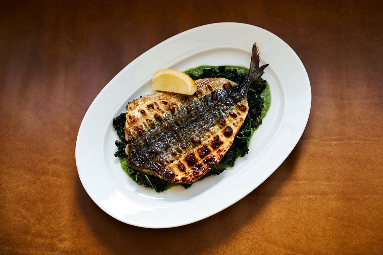 Butterflied and grilled Atlantic mackerel