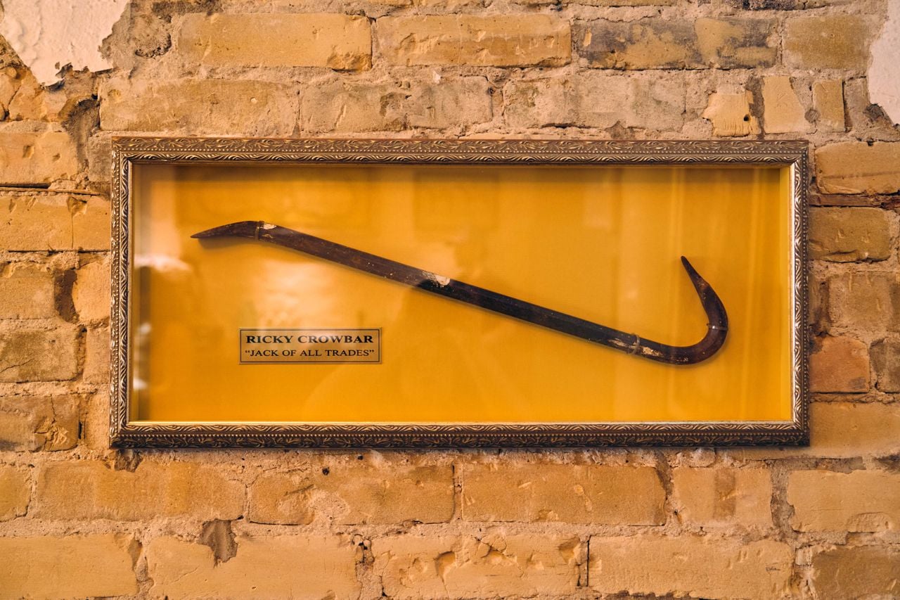 A framed crowbar