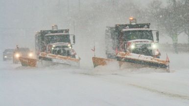 Watch a snowplow hit a parked car on a Toronto street