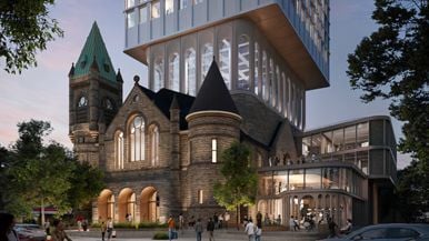 A proposed 48-storey condo could be developed on top of a downtown church