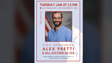 Torontonians are holding a vigil for Alex Pretti and other victims of ICE