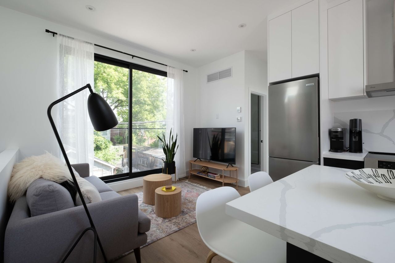 toronto-real-estate-laneway-suite-riverdale-lanescape-rental-unit-6 This Riverdale laneway suite has a rental unit up top and a carport down below