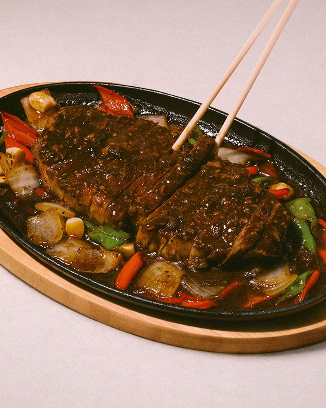A charbroiled steak