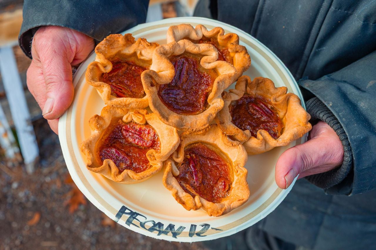 A tray of pecan tarts from Rouge Park Pie Stand