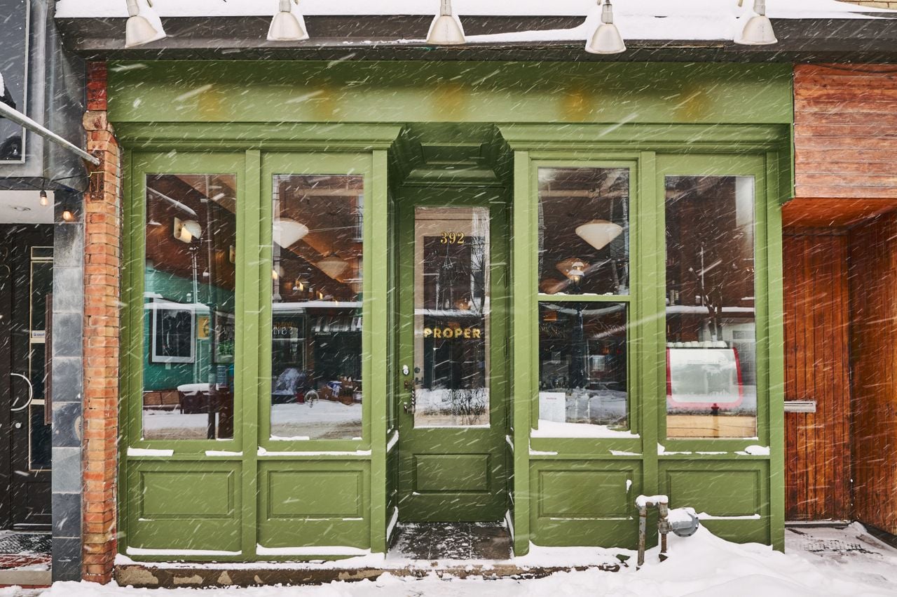 The exterior of Proper, an Italian restaurant