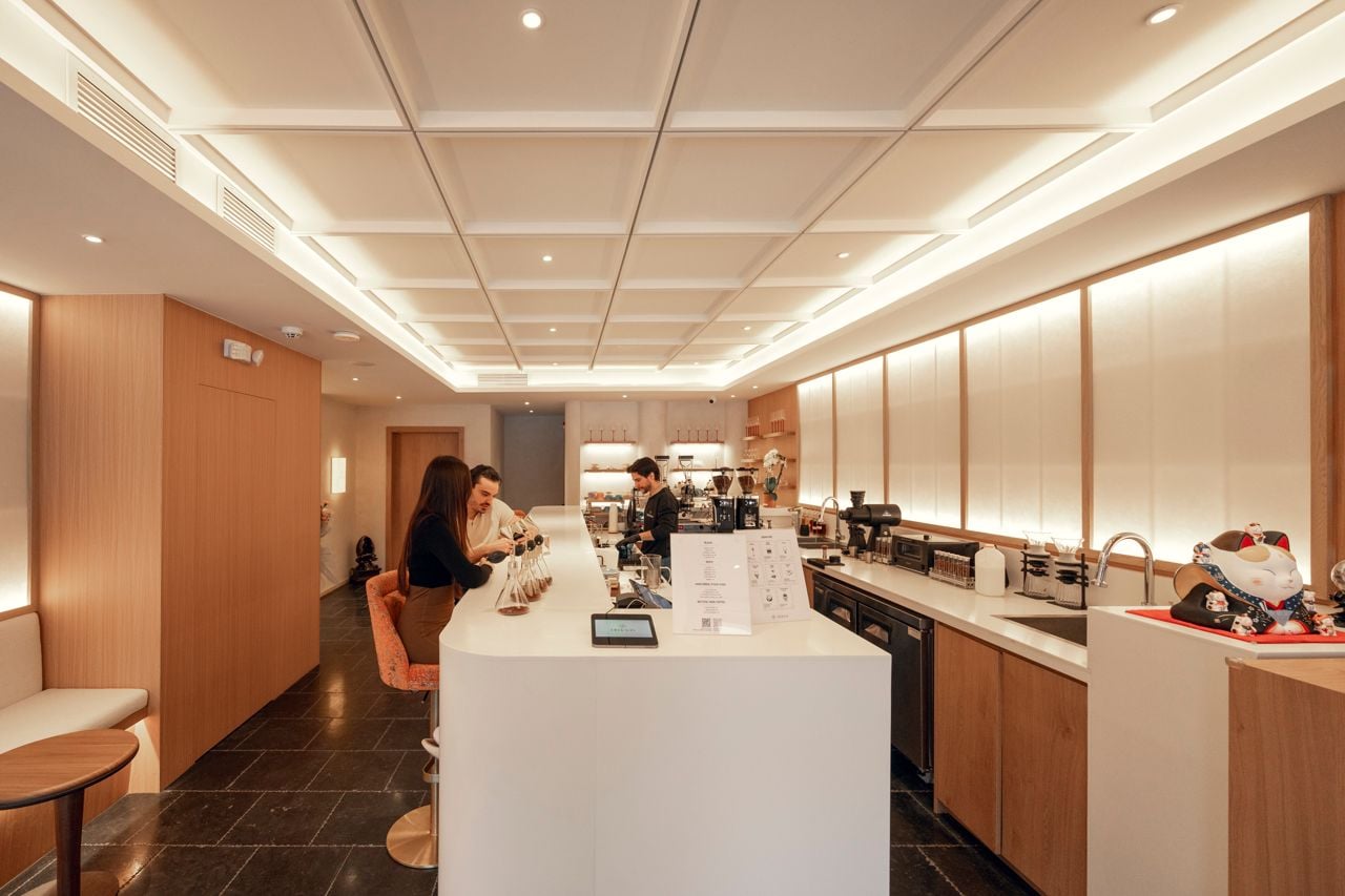 Inside Denovia, a wellness centre and café