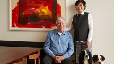 This couple downsized into an elegant two-storey condo—and their daughter handled interior design