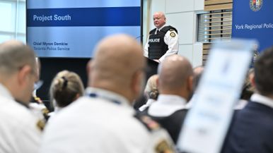 A GTA police officer is accused of trafficking official police uniforms