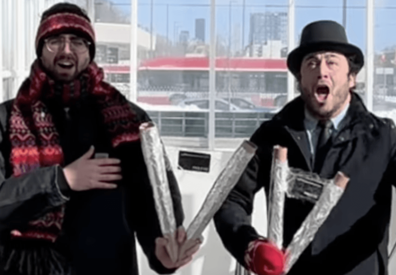 A group of Toronto comedians held an opening ceremony for the Eglinton Crosstown
