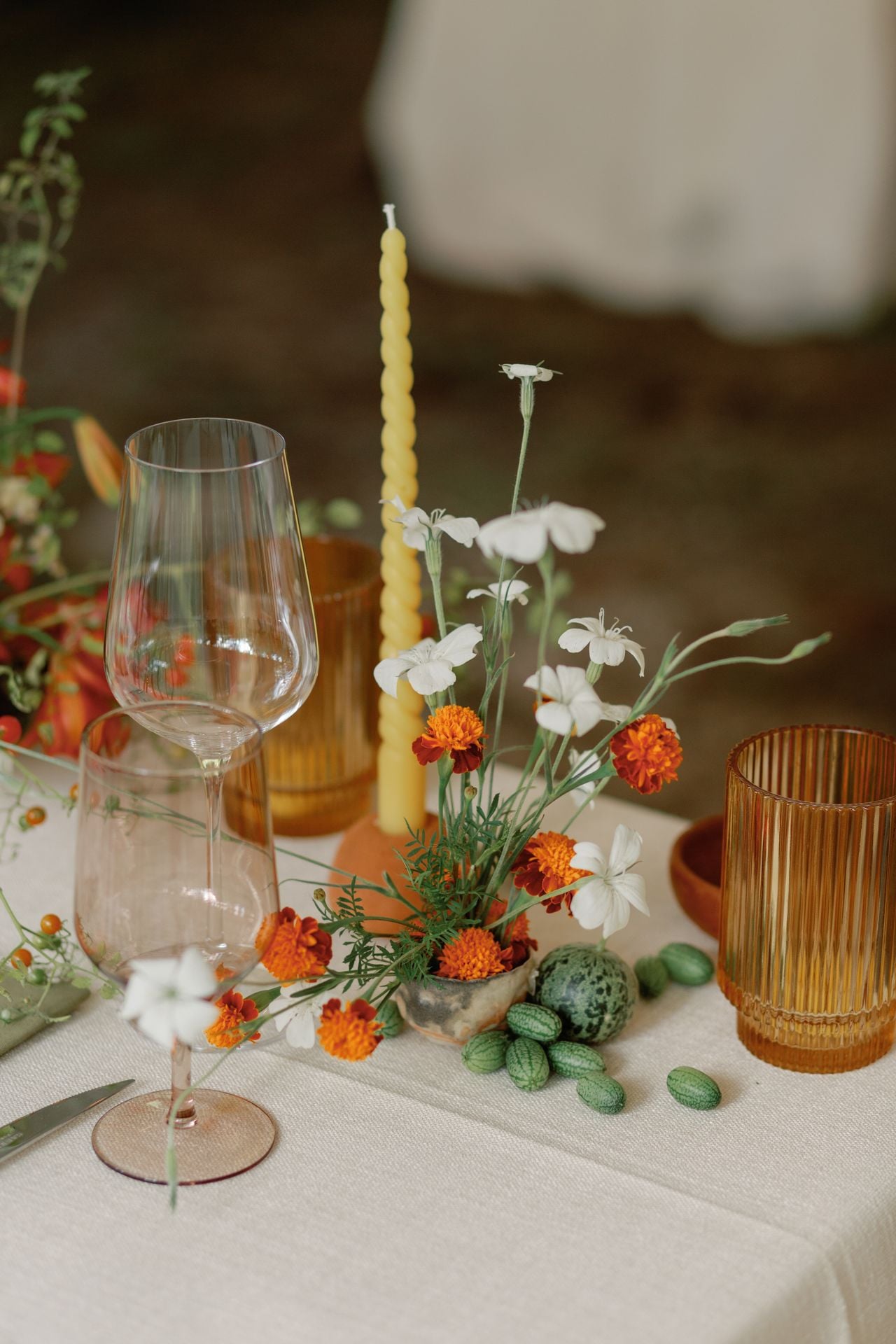 Inside a disco rodeo–themed wedding at a log cabin