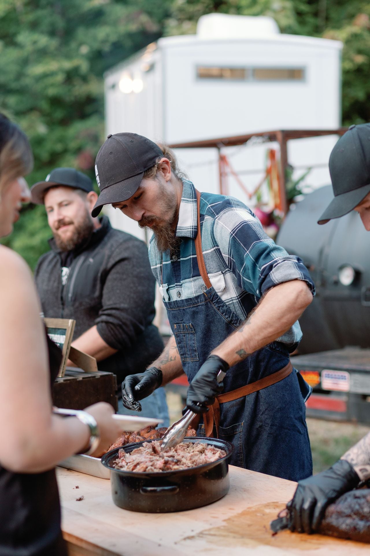 Inside a disco rodeo–themed wedding at a log cabin