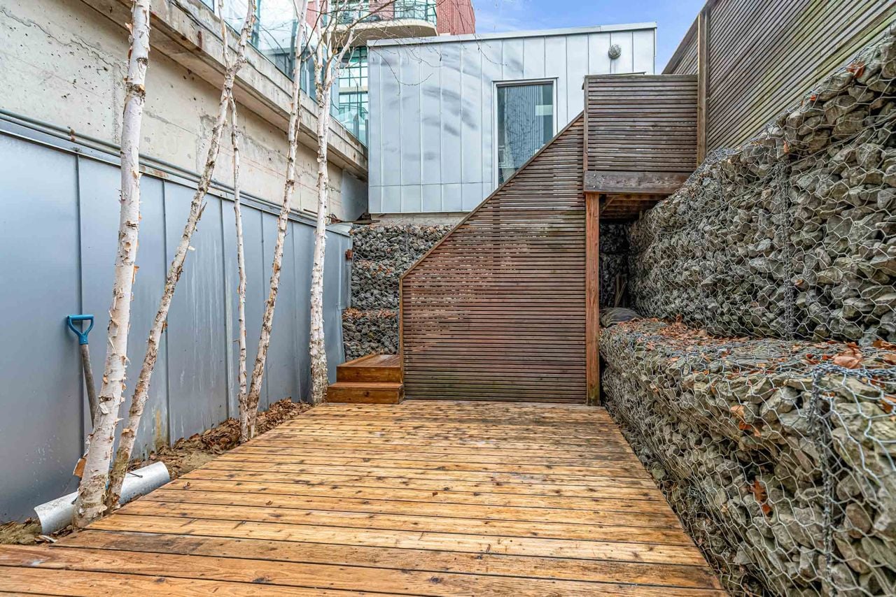 toronto-life-real-estate-trinity-bellwoods-detached-skylights-gabion-wall-backyard-16 $3 million for a vertical curio with programmable fireplaces
