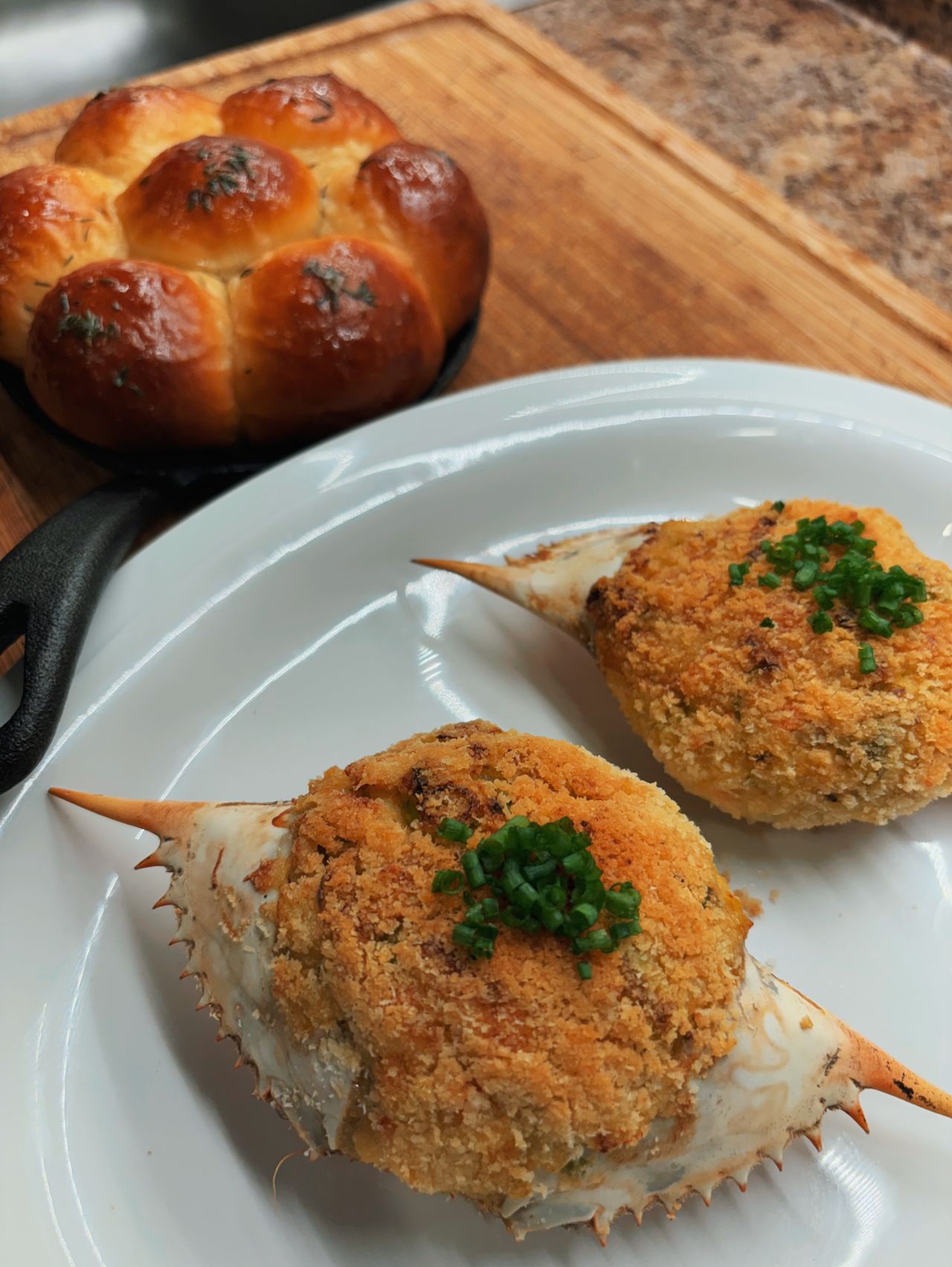 Blue crab thermidor